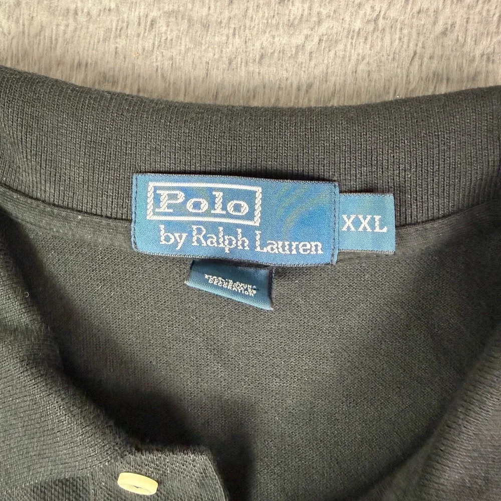 Polo Ralph Lauren Mesh Pique Polo Shirt Mens 2XL Black Classic Embroidered NEW